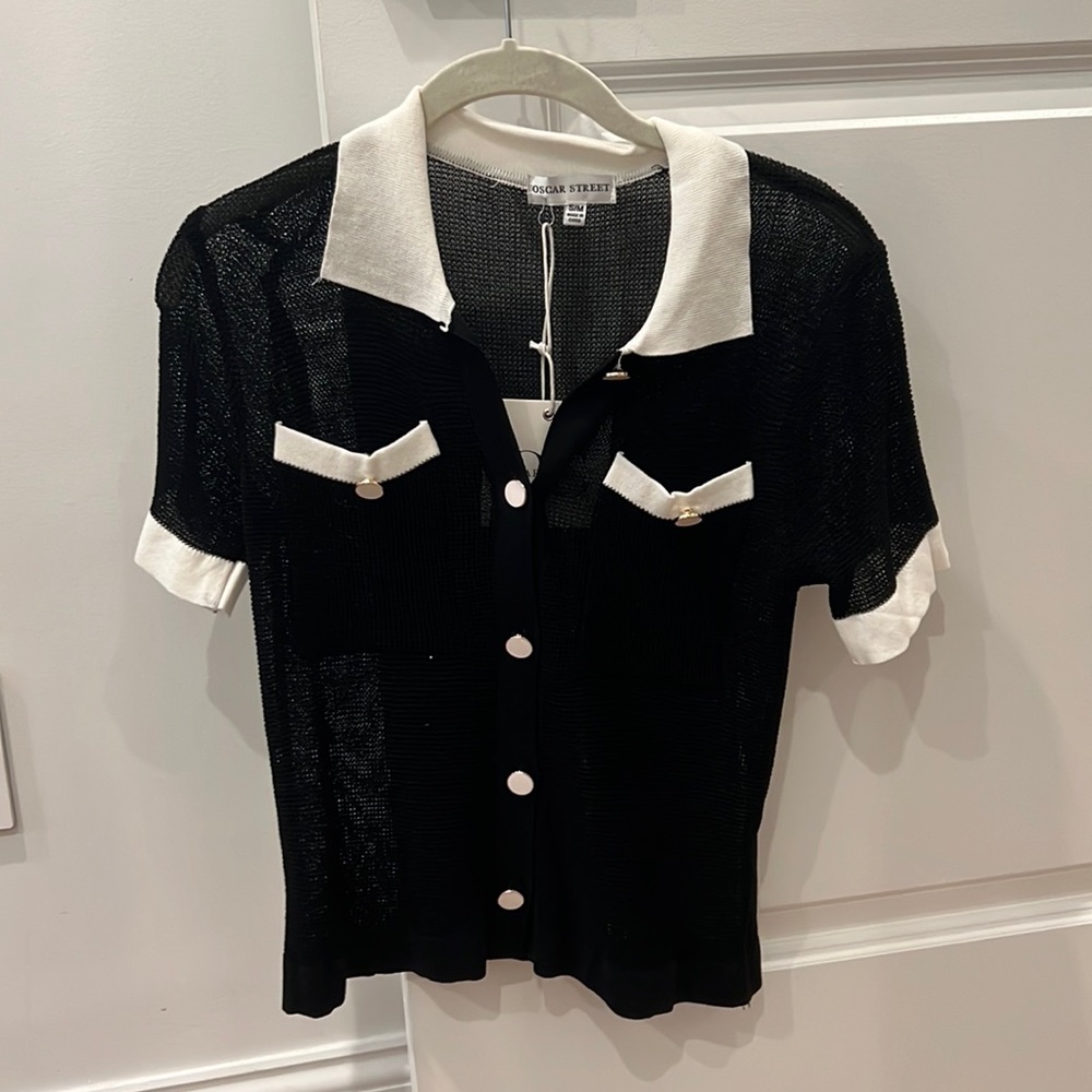 Black button up t shirt